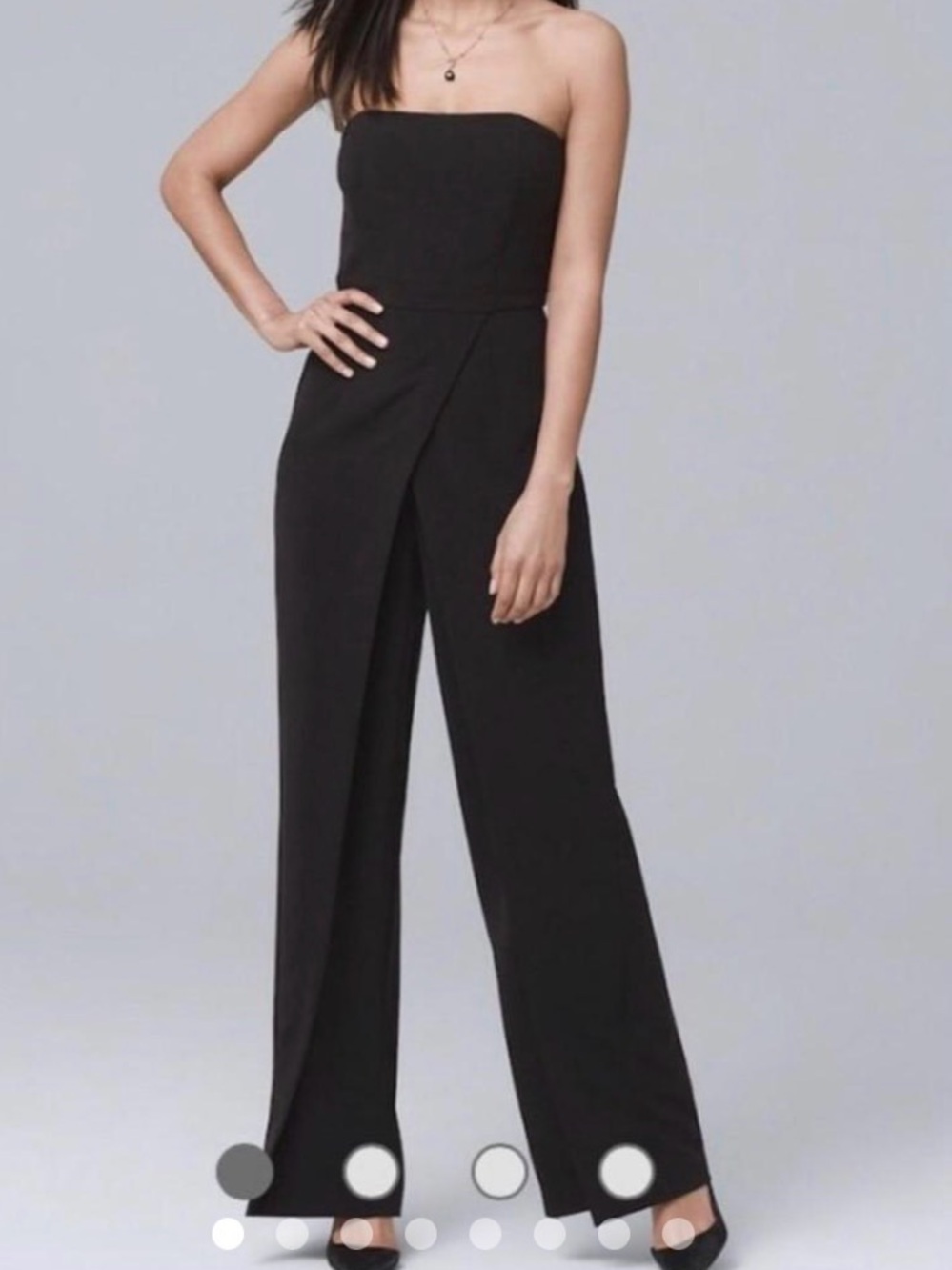 White House Black Market Black Strapless Jumpsuit